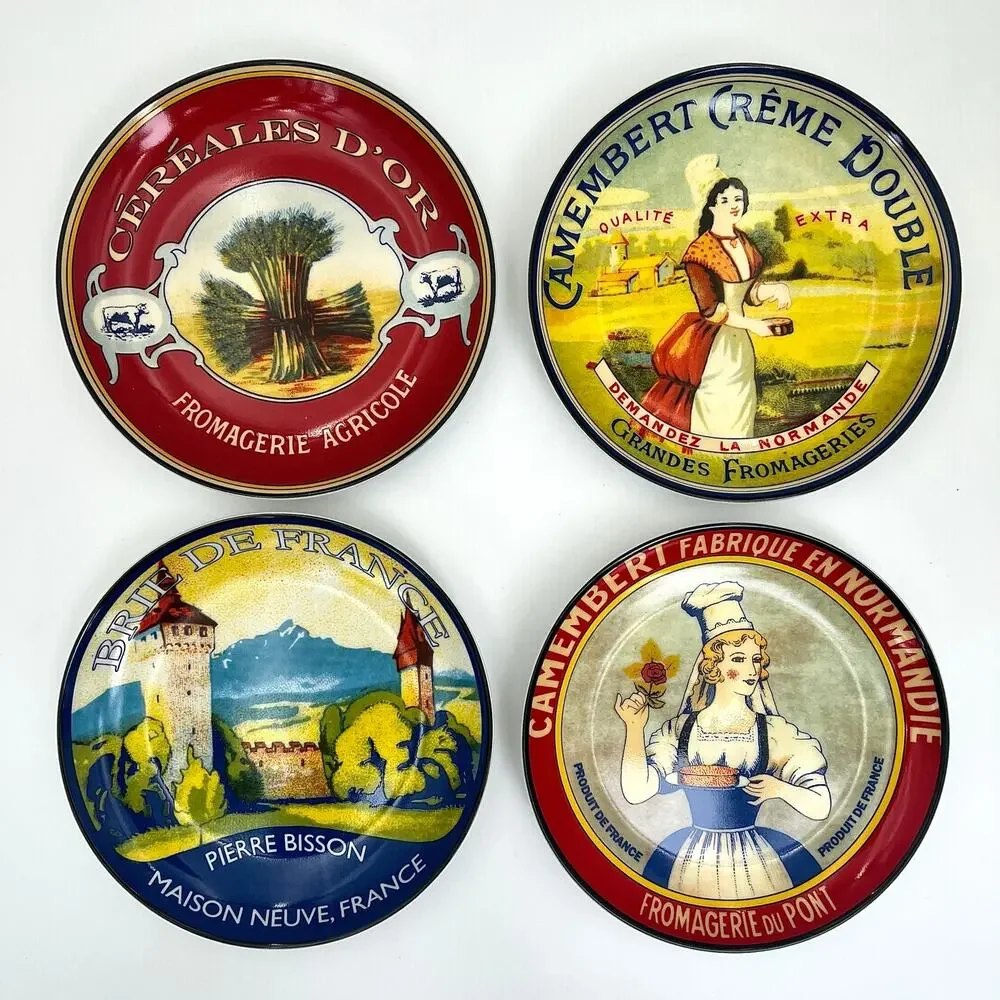 Pier 1 Imports French Cheese Plates Set of 4 Porcelain Appetizer 6.5